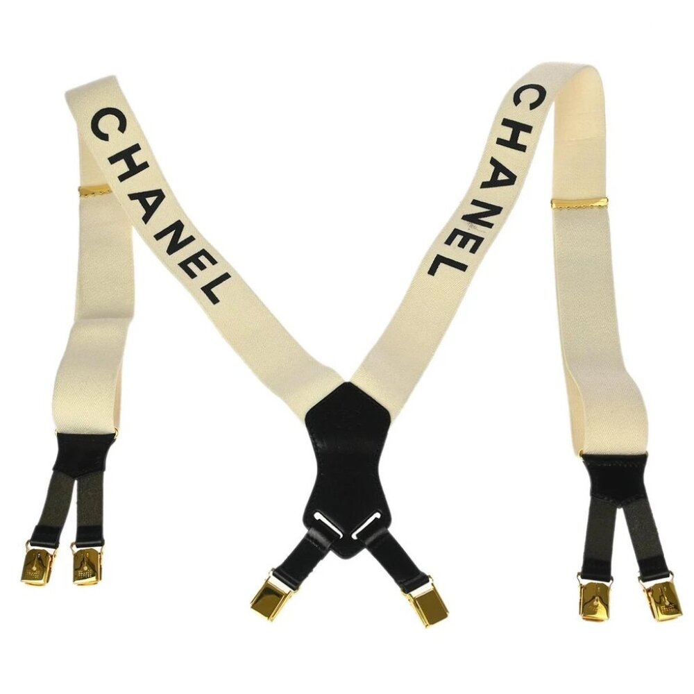 Chanel Suspenders White Small Good 15 194360